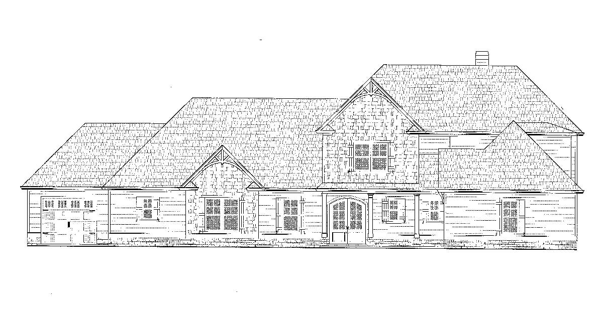 Craftsman, Farmhouse Plan with 3088 Sq. Ft., 4 Bedrooms, 4 Bathrooms, 4 Car Garage Picture 2
