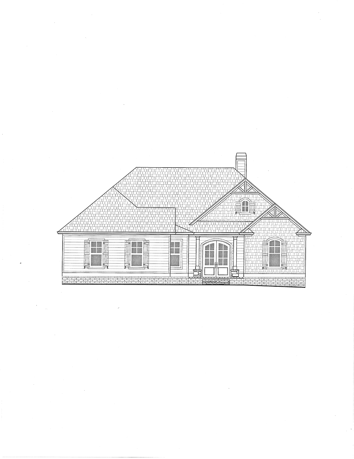 Craftsman, Farmhouse Plan with 3326 Sq. Ft., 4 Bedrooms, 4 Bathrooms, 3 Car Garage Picture 2