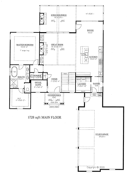 House Plan 52032 First Level Plan