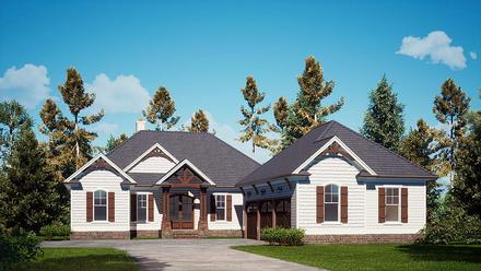 Cottage Craftsman Elevation of Plan 52032