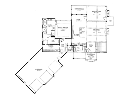 House Plan 52033 First Level Plan