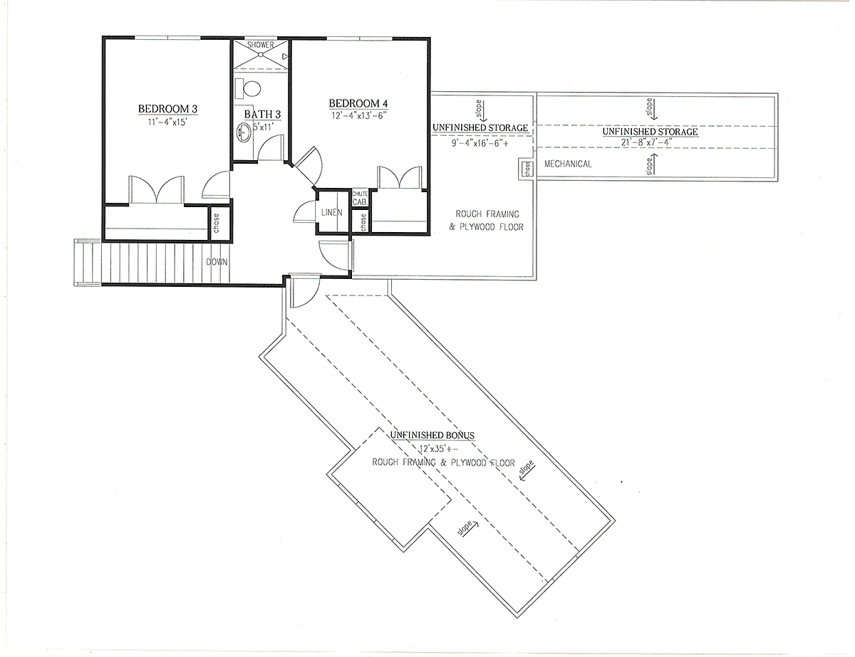 Craftsman Farmhouse Level Two of Plan 52034