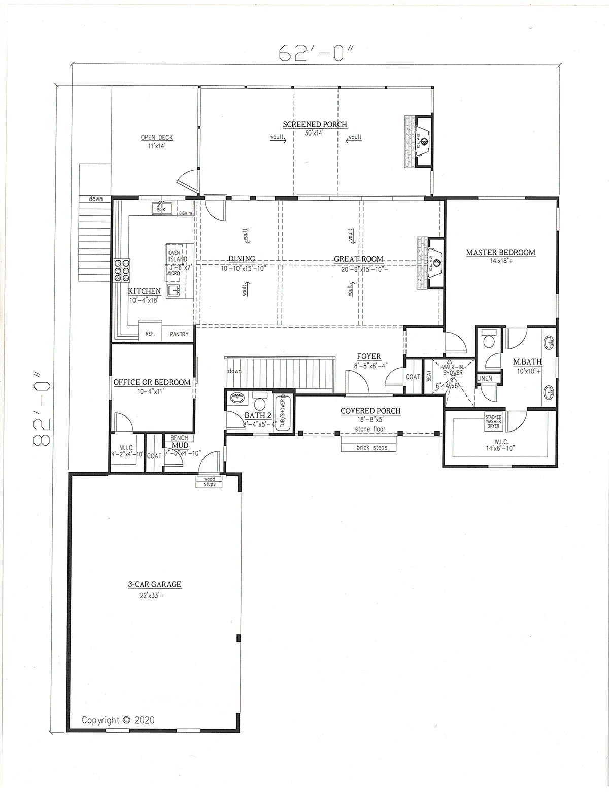 Craftsman Farmhouse Level One of Plan 52035