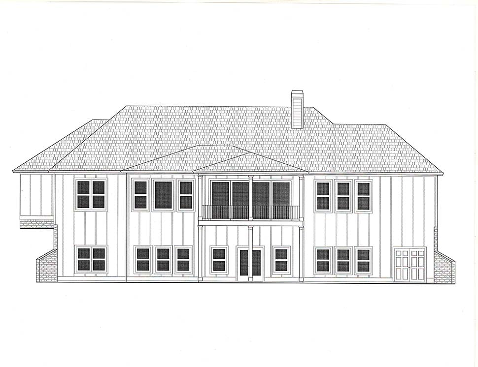 Craftsman, Farmhouse, Traditional Plan with 3447 Sq. Ft., 4 Bedrooms, 3 Bathrooms, 2 Car Garage Picture 3
