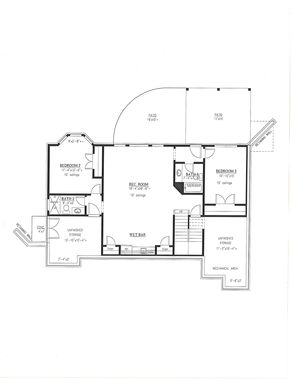 Craftsman Traditional Lower Level of Plan 52037