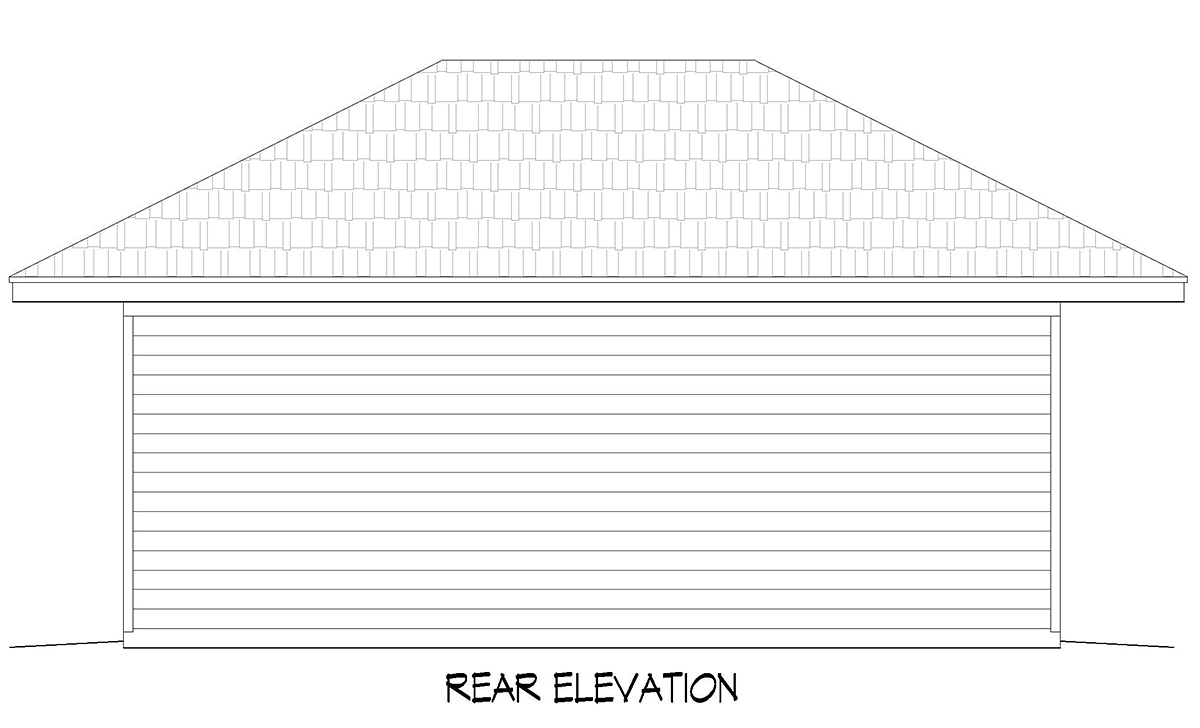 Traditional Rear Elevation of Plan 52100