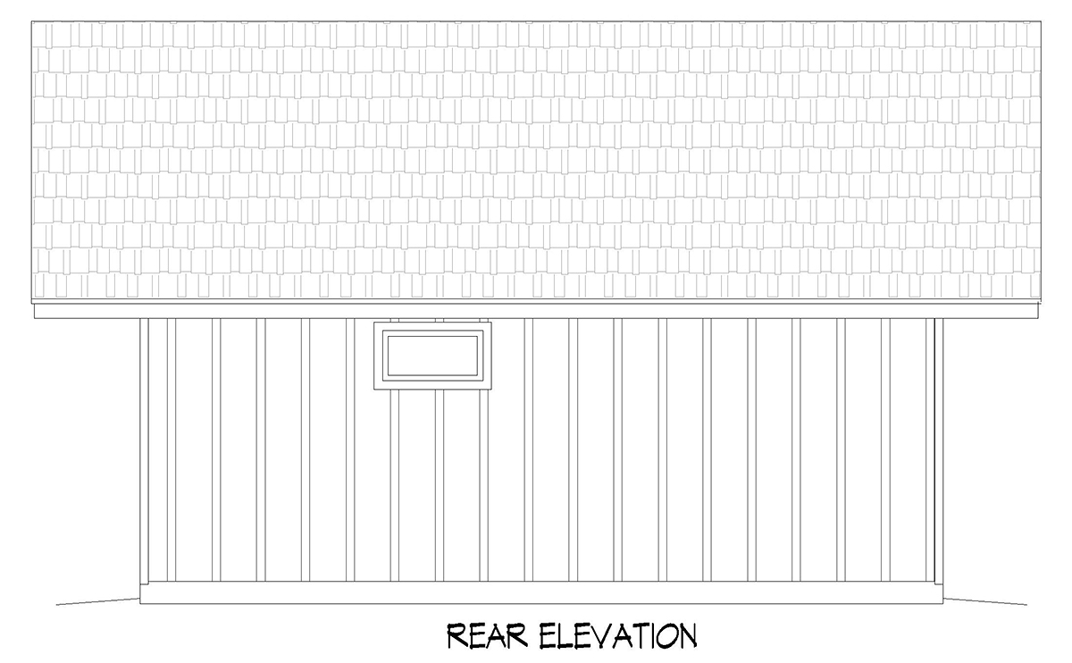 Traditional Rear Elevation of Plan 52101