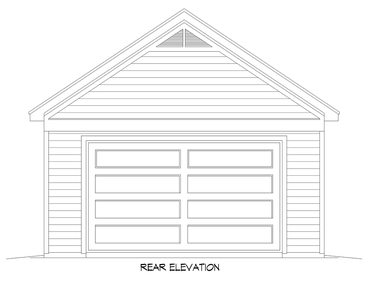 Garage Plan 52103 - 2 Car Garage Rear Elevation