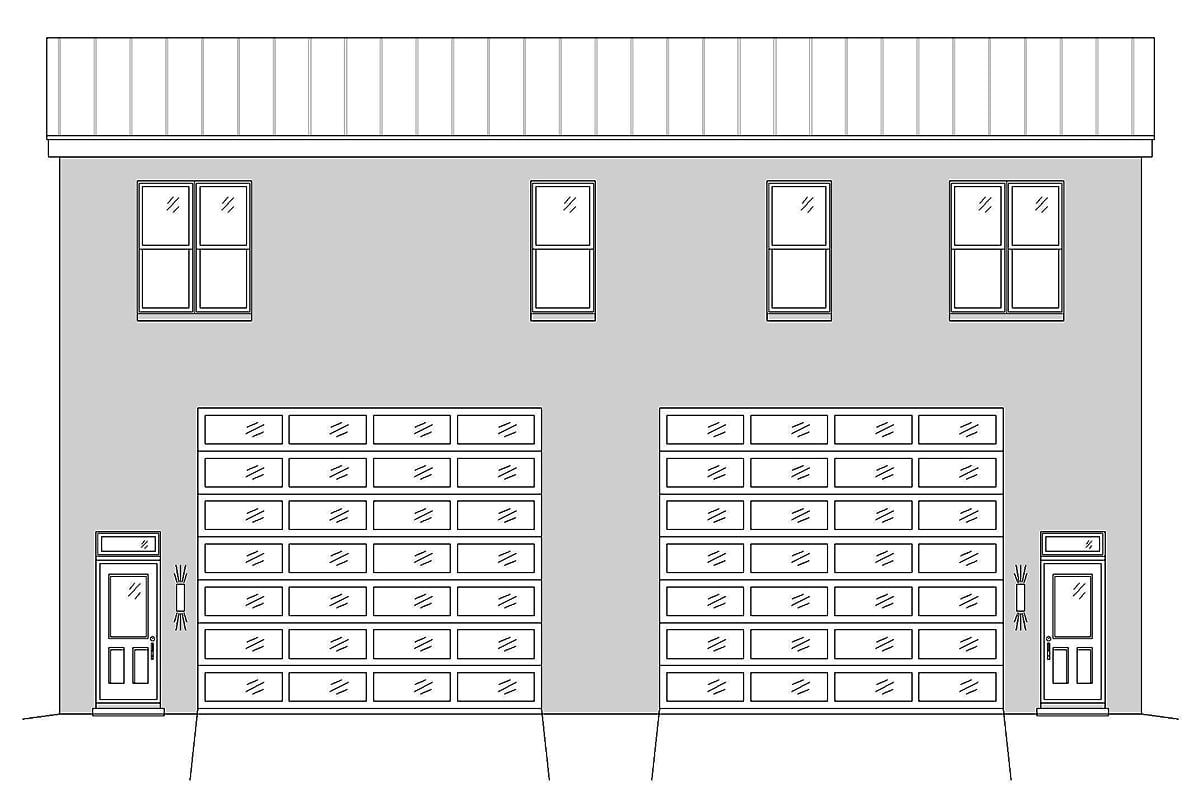 Contemporary Modern Rear Elevation of Plan 52105