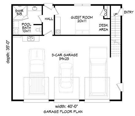 Garage Plan 52106 - 3 Car Garage First Level Plan