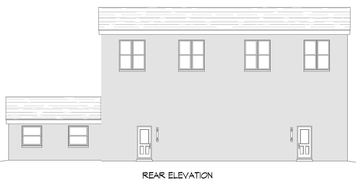 Contemporary Modern Rear Elevation of Plan 52108