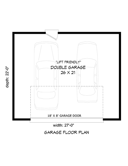 Garage Plan 52109 - 2 Car Garage First Level Plan