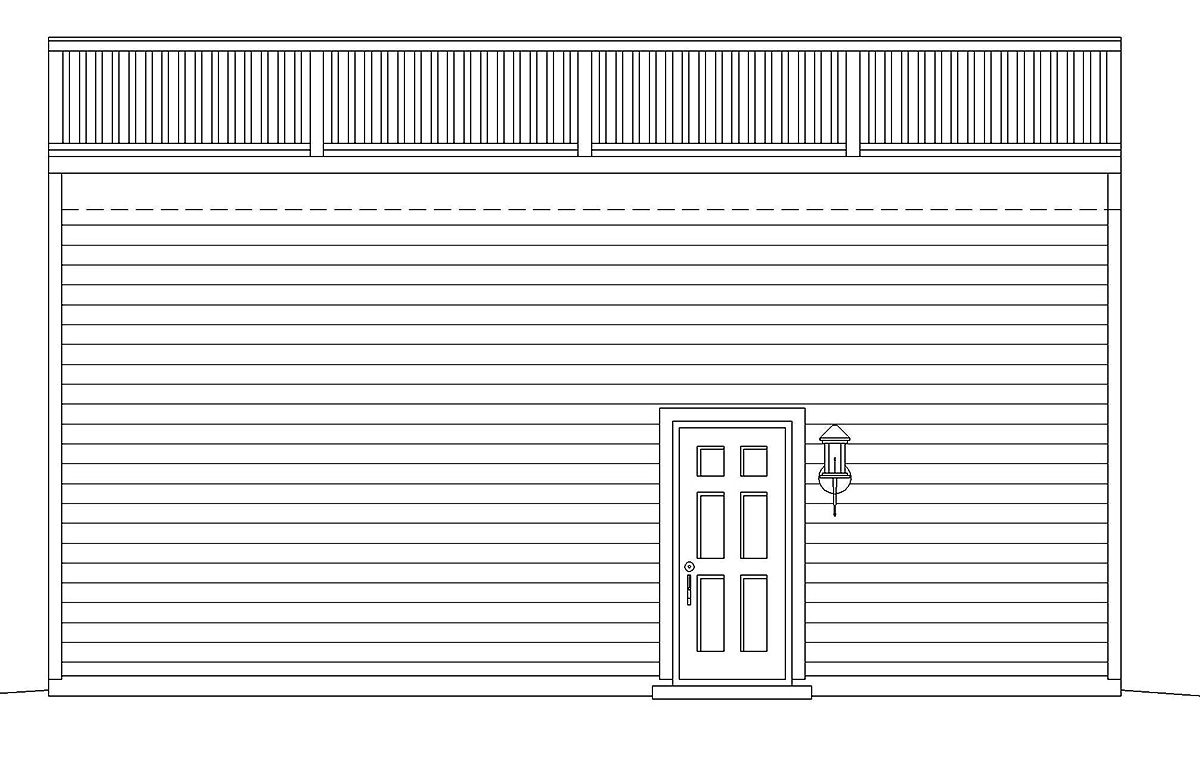 Cape Cod Saltbox Traditional Rear Elevation of Plan 52109