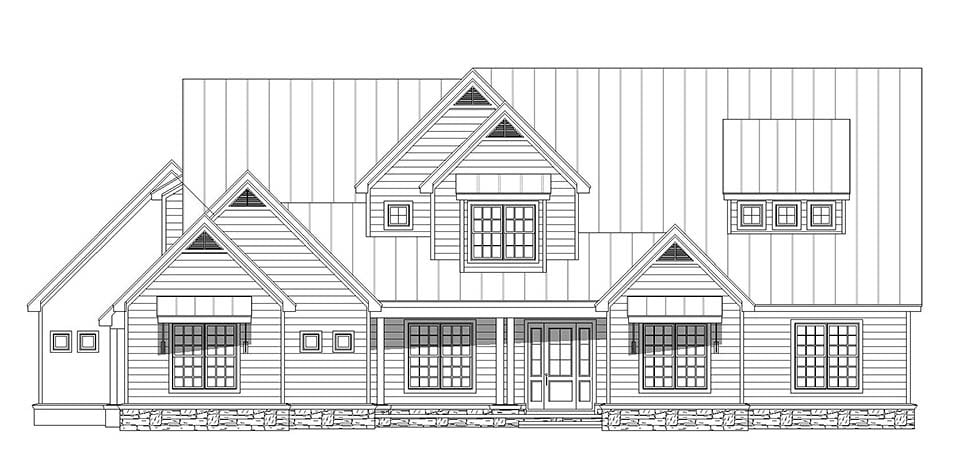 Country, Farmhouse, Traditional Plan with 5400 Sq. Ft., 6 Bedrooms, 5 Bathrooms, 4 Car Garage Picture 4
