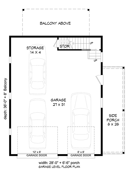 Garage Plan 52113 - 2 Car Garage Apartment First Level Plan