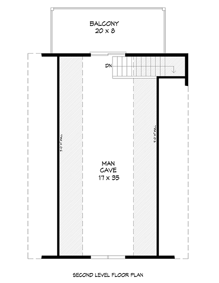 Garage Plan 52113 - 2 Car Garage Apartment Second Level Plan