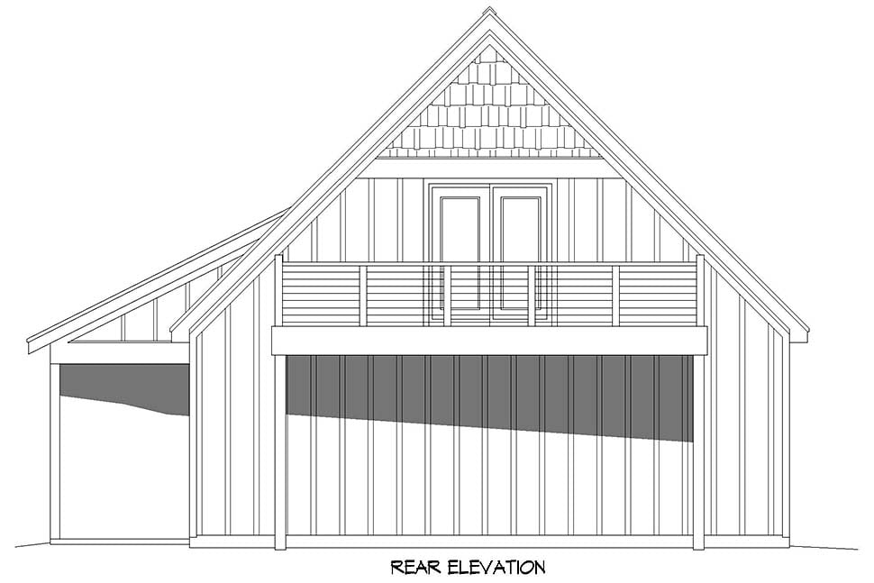 Bungalow, Country, Craftsman, Traditional Plan with 744 Sq. Ft., 2 Car Garage Picture 5