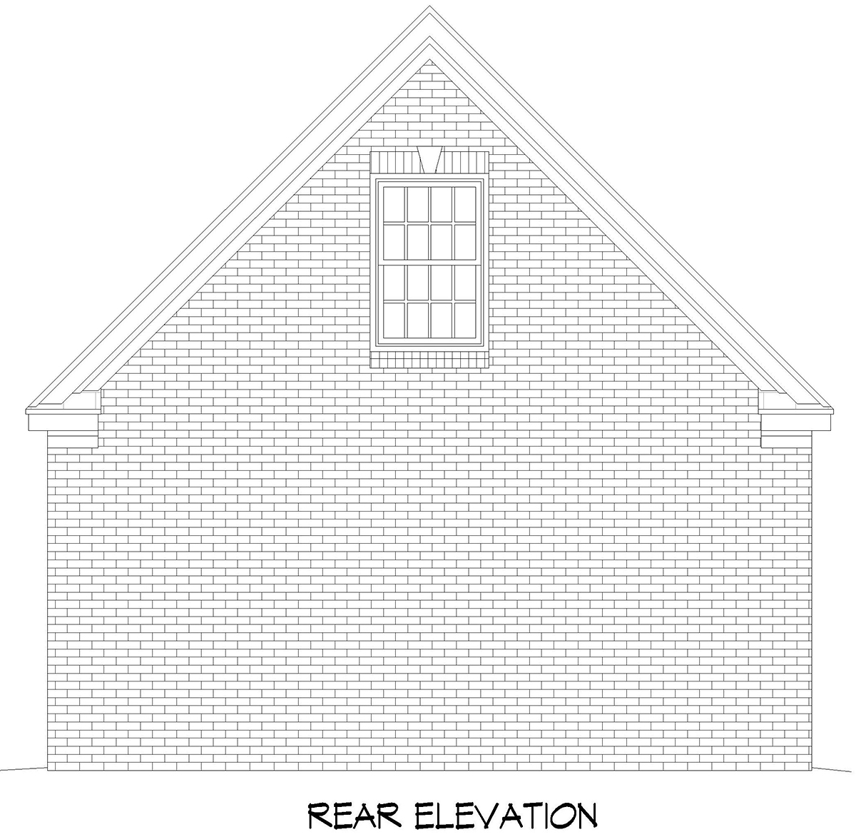 Bungalow Craftsman Traditional Rear Elevation of Plan 52114