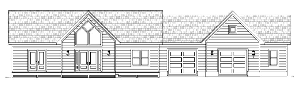 Traditional Plan with 1365 Sq. Ft., 2 Bedrooms, 2 Bathrooms, 2 Car Garage Picture 4