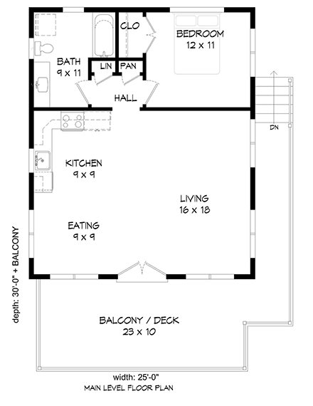 House Plan 52116 First Level Plan