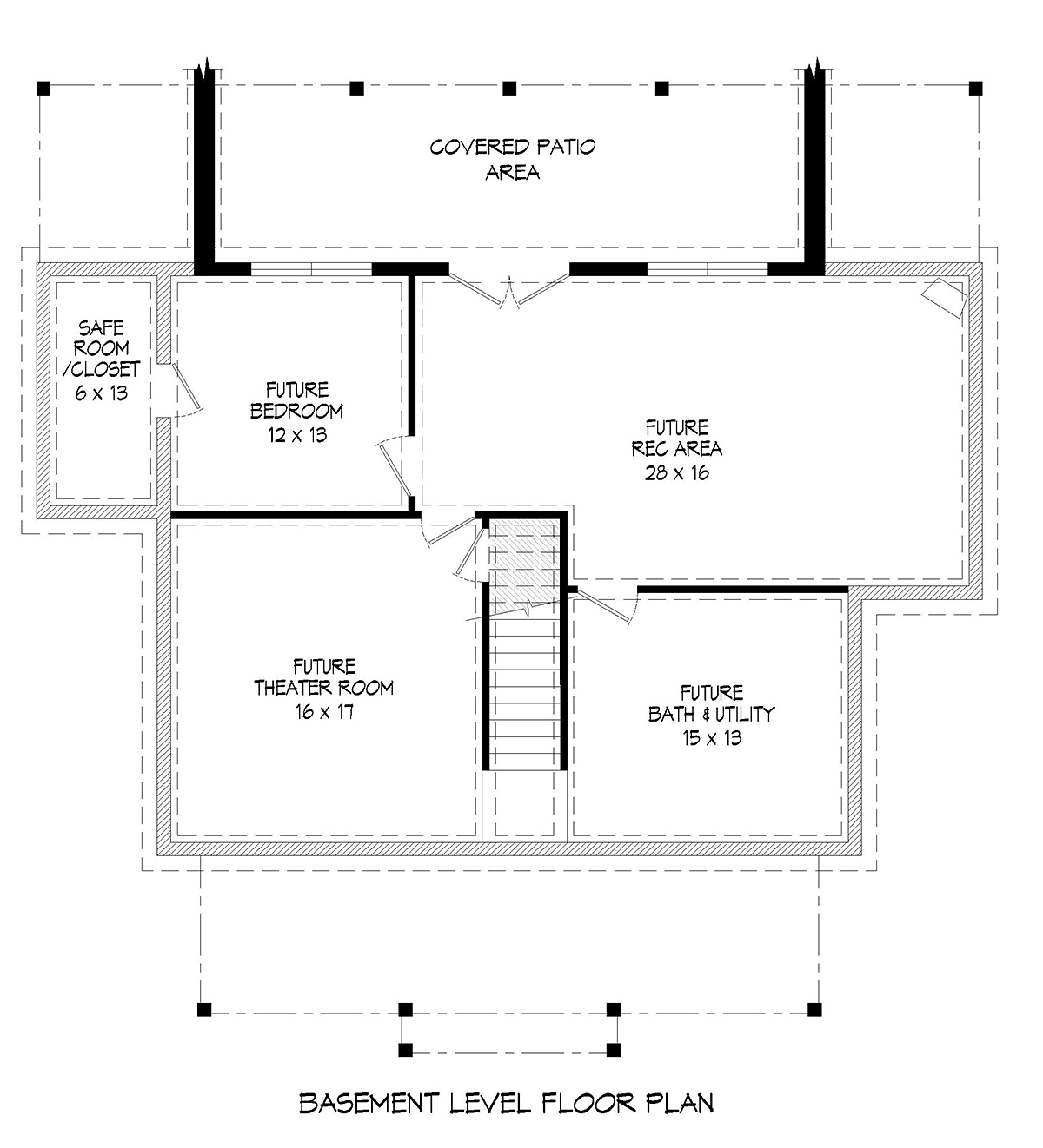 Country Traditional Lower Level of Plan 52118