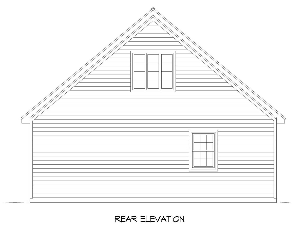 Country Ranch Traditional Rear Elevation of Plan 52119