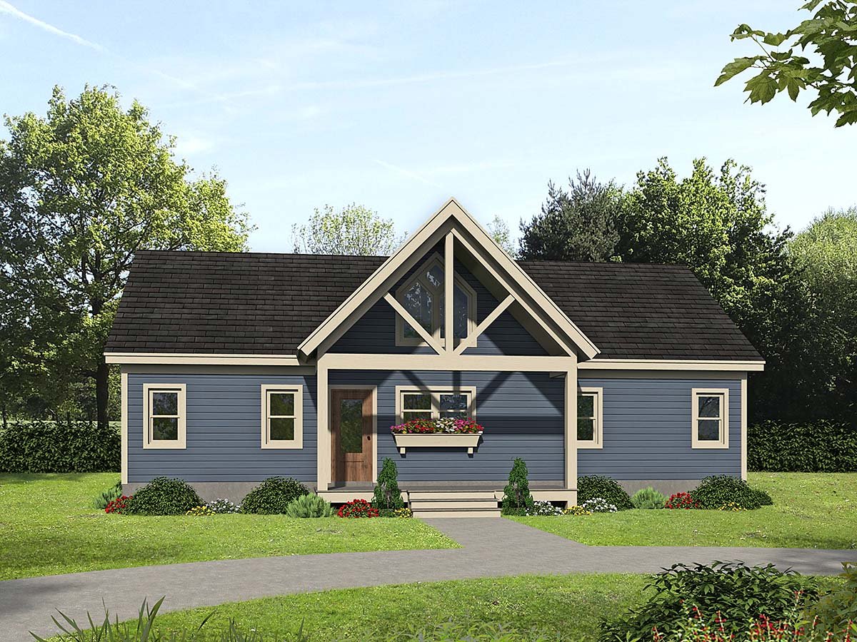 Country, Farmhouse, Traditional Plan with 1357 Sq. Ft., 2 Bedrooms, 2 Bathrooms Elevation