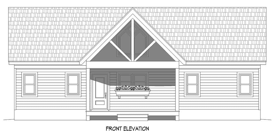 Country, Farmhouse, Traditional Plan with 1357 Sq. Ft., 2 Bedrooms, 2 Bathrooms Picture 4