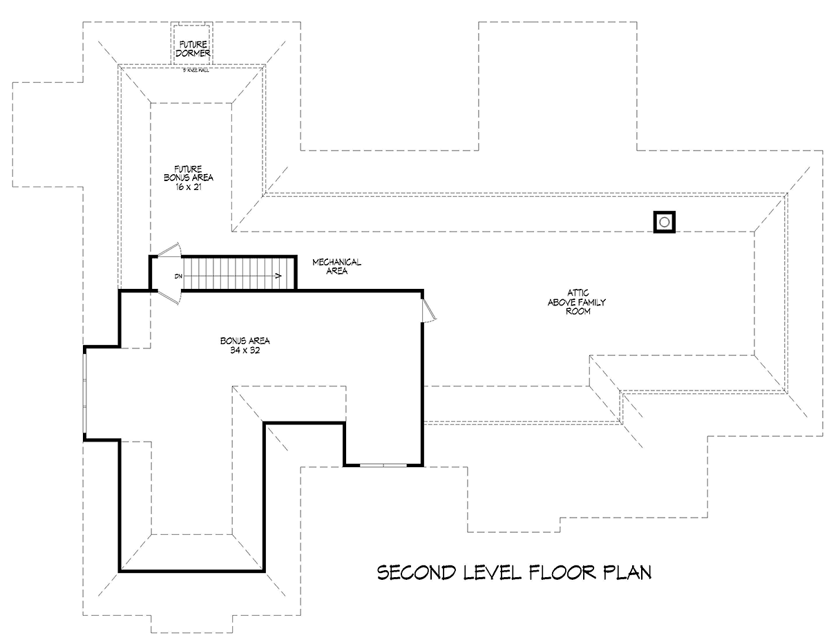 European French Country Ranch Level Two of Plan 52121