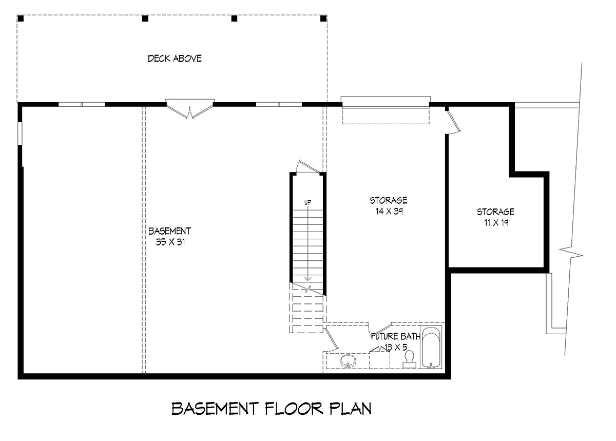 Country Farmhouse Traditional Lower Level of Plan 52122
