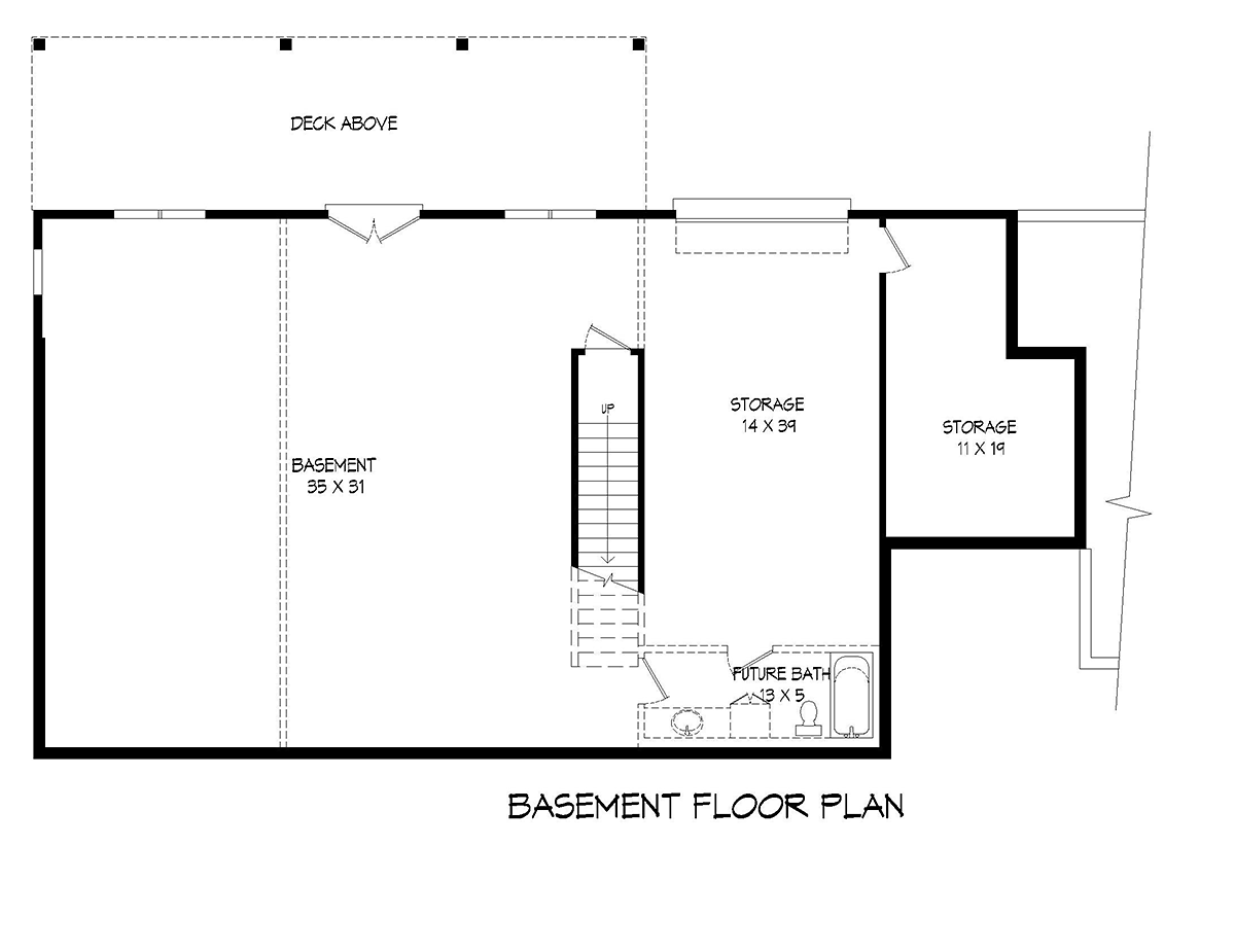 Country Farmhouse Traditional Lower Level of Plan 52123