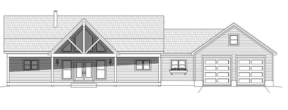 Country, Farmhouse, Traditional Plan with 1787 Sq. Ft., 2 Bedrooms, 2 Bathrooms, 2 Car Garage Picture 4