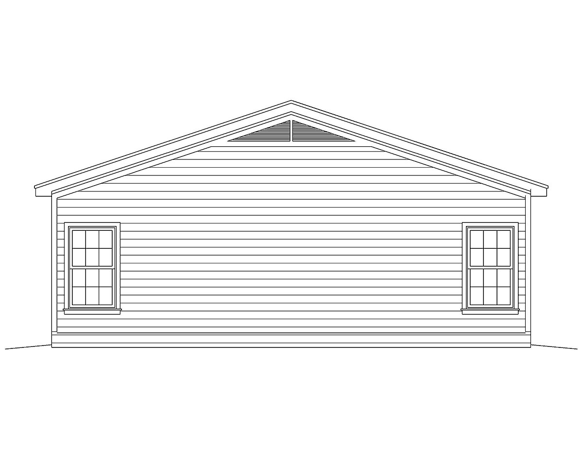 Country Traditional Rear Elevation of Plan 52133