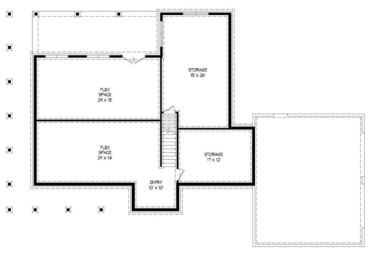 Country Farmhouse Traditional Lower Level of Plan 52134