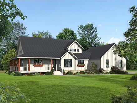 Country Farmhouse Traditional Elevation of Plan 52134