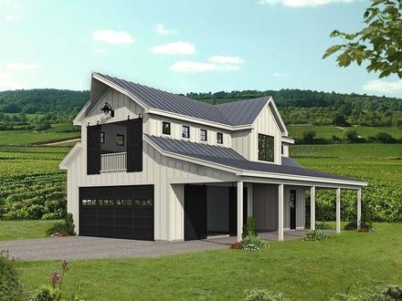 Country Farmhouse Ranch Traditional Elevation of Plan 52136