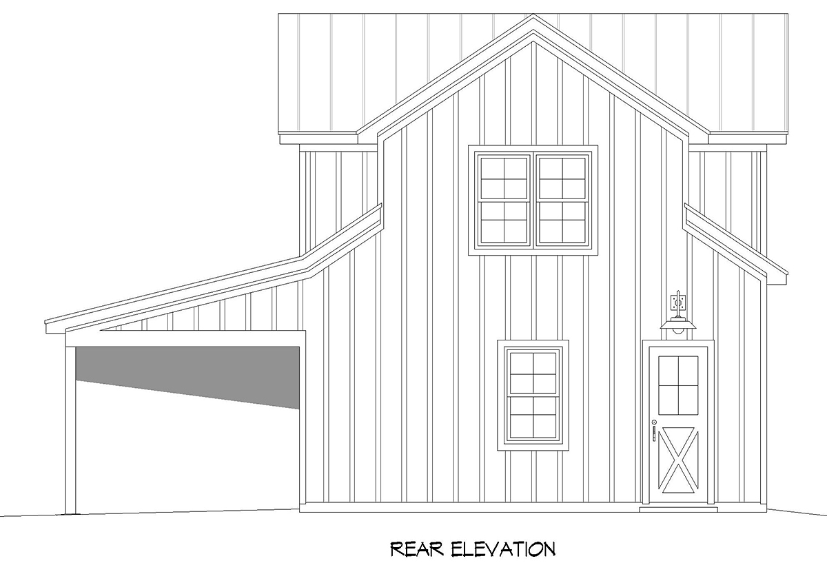 Country Farmhouse Ranch Traditional Rear Elevation of Plan 52136