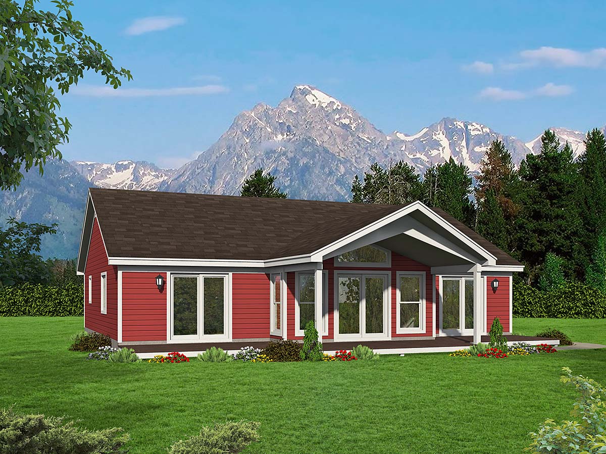 Traditional Plan with 1668 Sq. Ft., 2 Bedrooms, 2 Bathrooms Elevation