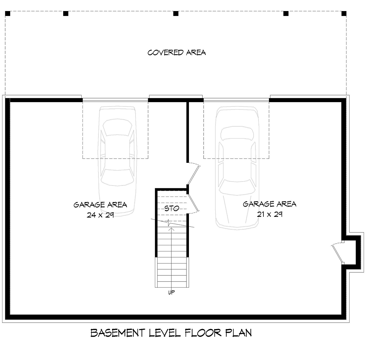 Bungalow Country Craftsman Farmhouse Lower Level of Plan 52140