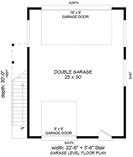 Garage Plan 52142 - 2 Car Garage First Level Plan