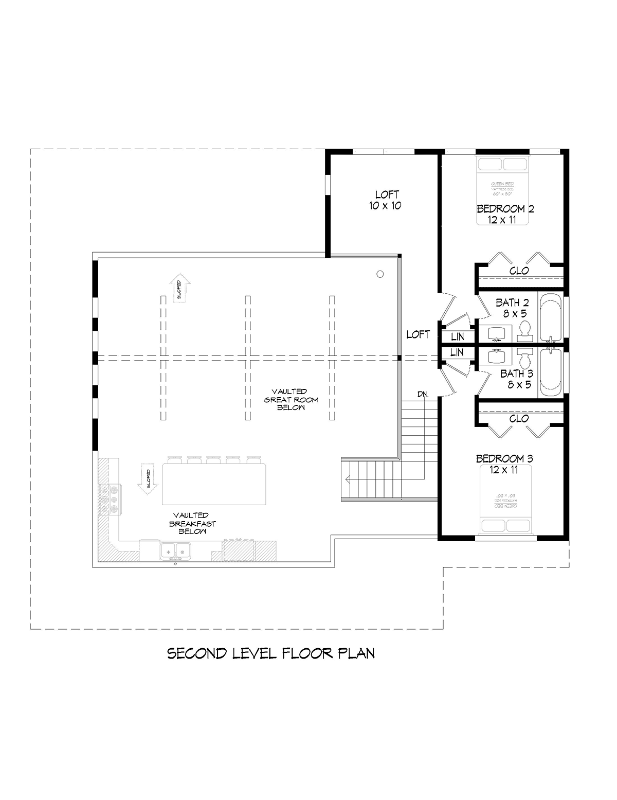 Country Farmhouse Traditional Level Two of Plan 52143