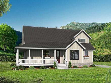 Country Farmhouse Traditional Elevation of Plan 52143