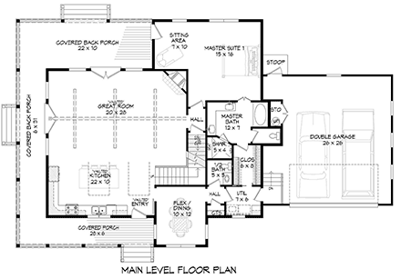 House Plan 52144 First Level Plan