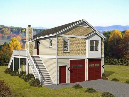 Cape Cod Saltbox Traditional Elevation of Plan 52147