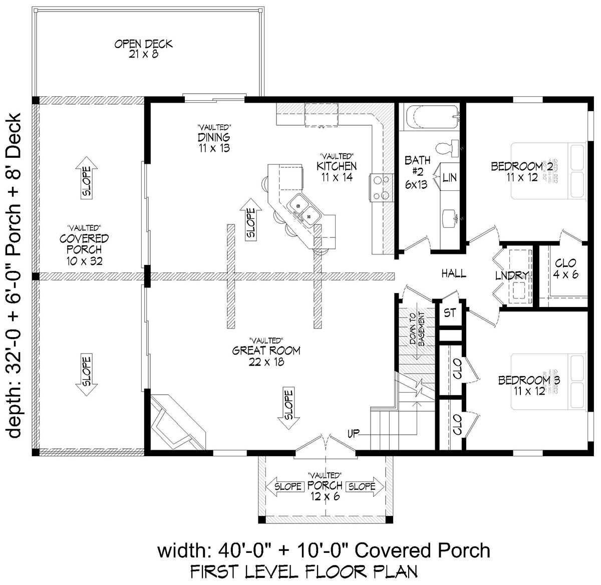 Cabin Country Craftsman Farmhouse Prairie Style Level One of Plan 52148