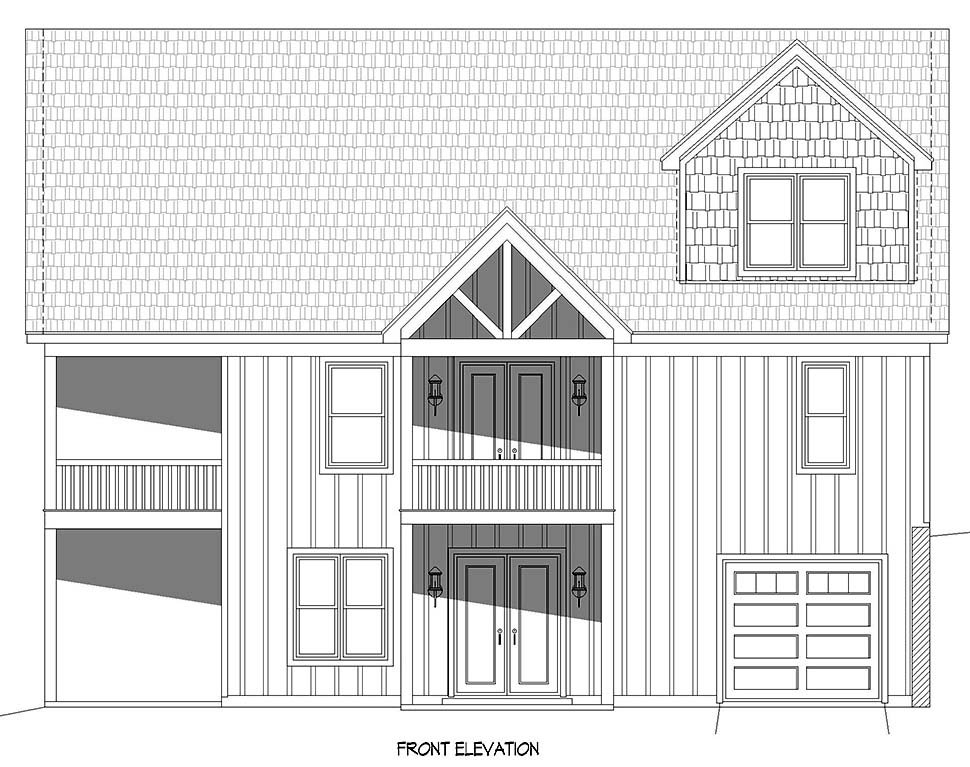 Cabin, Country, Craftsman, Farmhouse, Prairie Style Plan with 2537 Sq. Ft., 3 Bedrooms, 2 Bathrooms, 2 Car Garage Picture 4