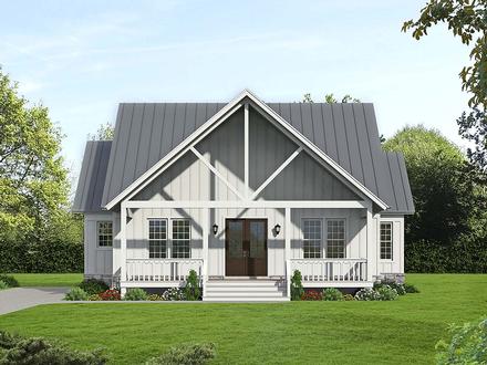 Cabin Country Farmhouse Elevation of Plan 52149