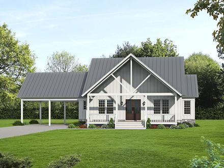 Cabin Country Farmhouse Elevation of Plan 52150