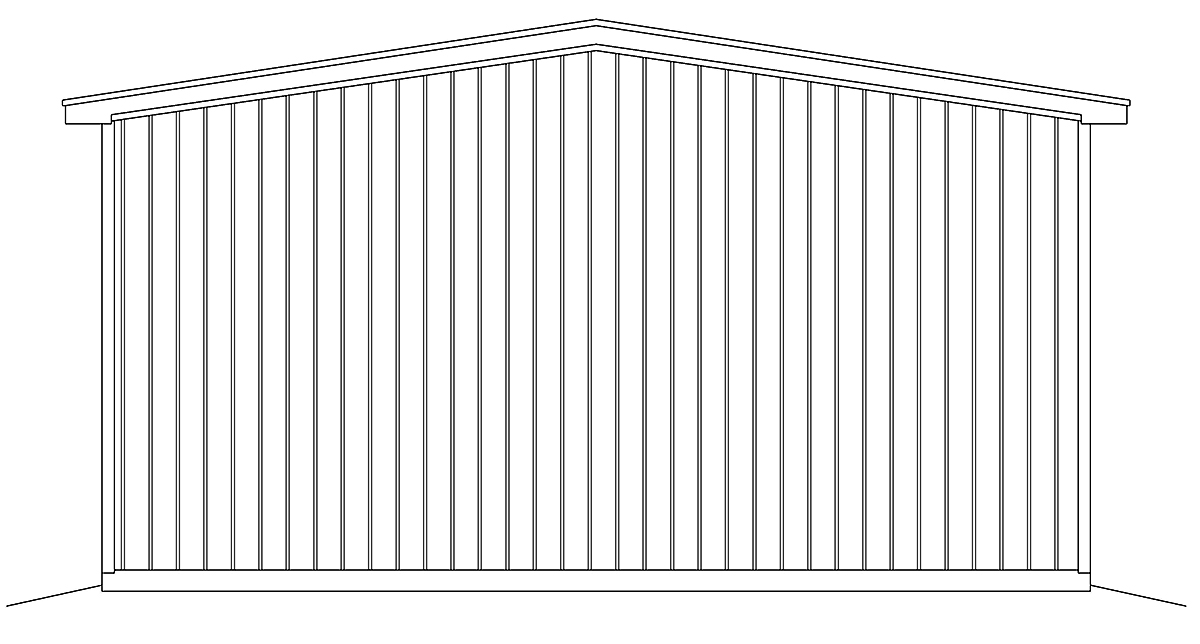 Traditional Plan, 3 Car Garage Rear Elevation