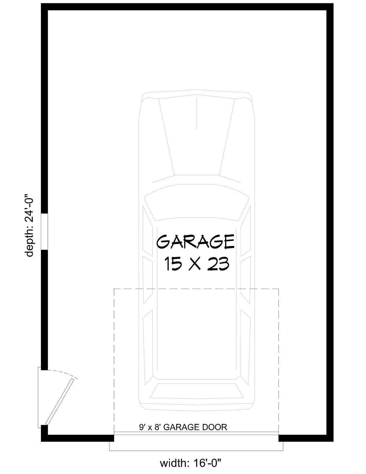 Garage Plan 52154 - 1 Car Garage Level One